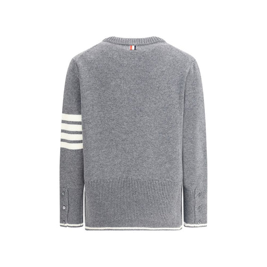 Thom Browne Graues Fleece-Sweatshirt aus Wolle