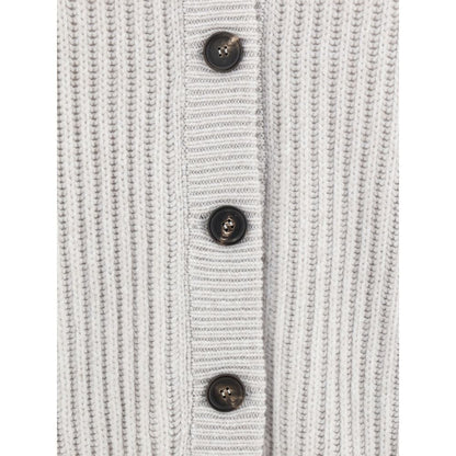 Brunello Cucinelli White Cashmere Cardigan