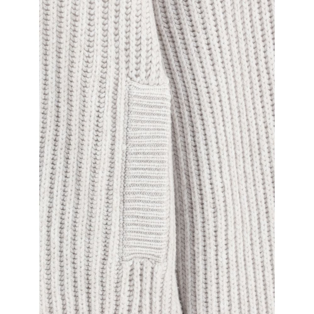 Brunello Cucinelli White Cashmere Cardigan