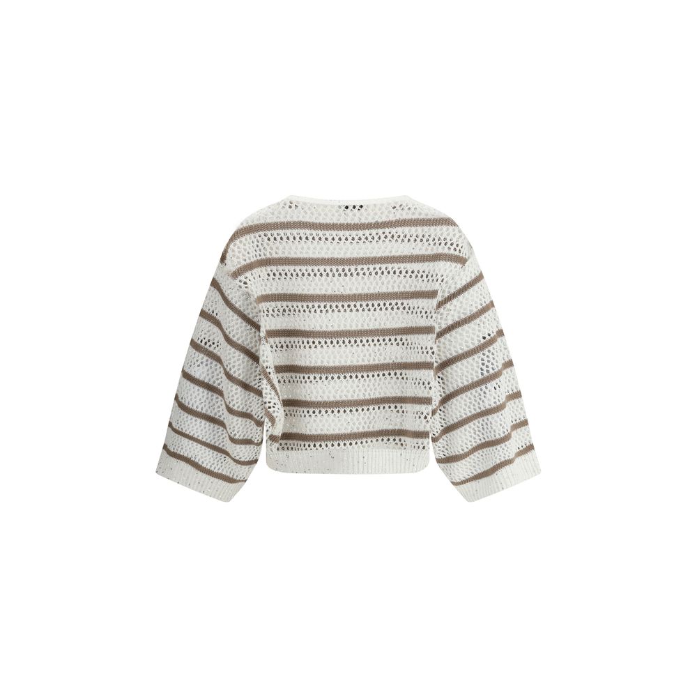 Brunello Cucinelli Pullover aus perforiertem Strick