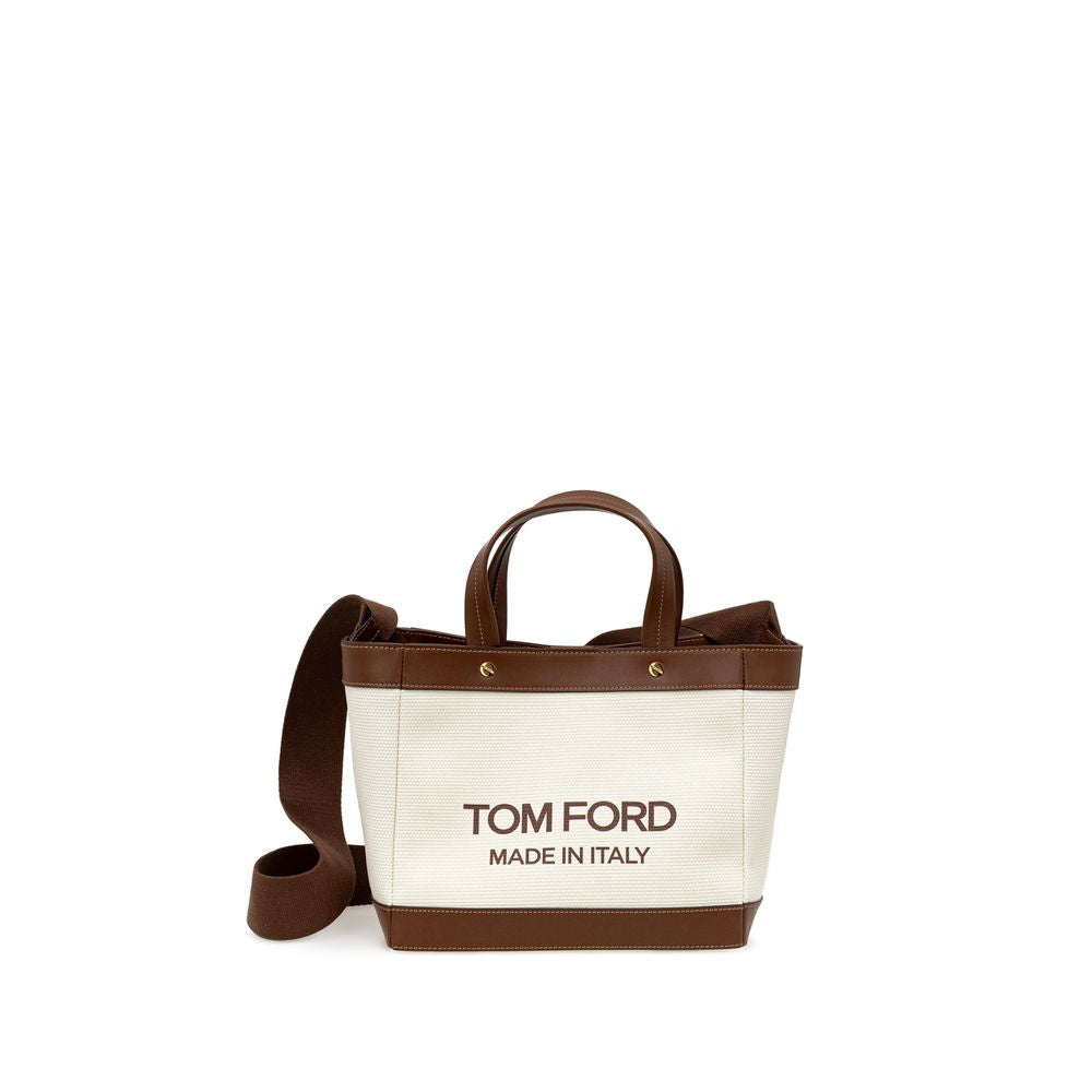 Beige Baumwoll-Tragetasche von Tom Ford