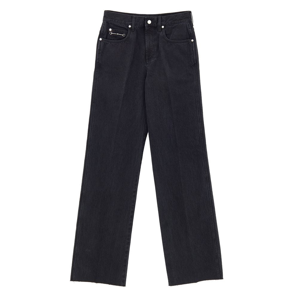 Gucci Black Cotton Relaxed Fit Jeans