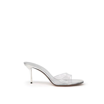 Paris Texas Gray Leather Mules