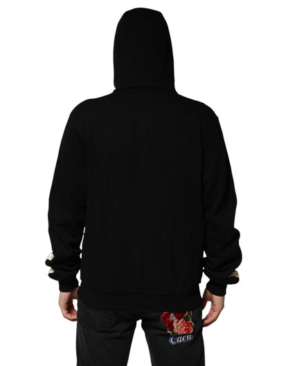 Dolce &amp; Gabbana – Schwarzer Cardigan-Pullover mit Baumwollplakette