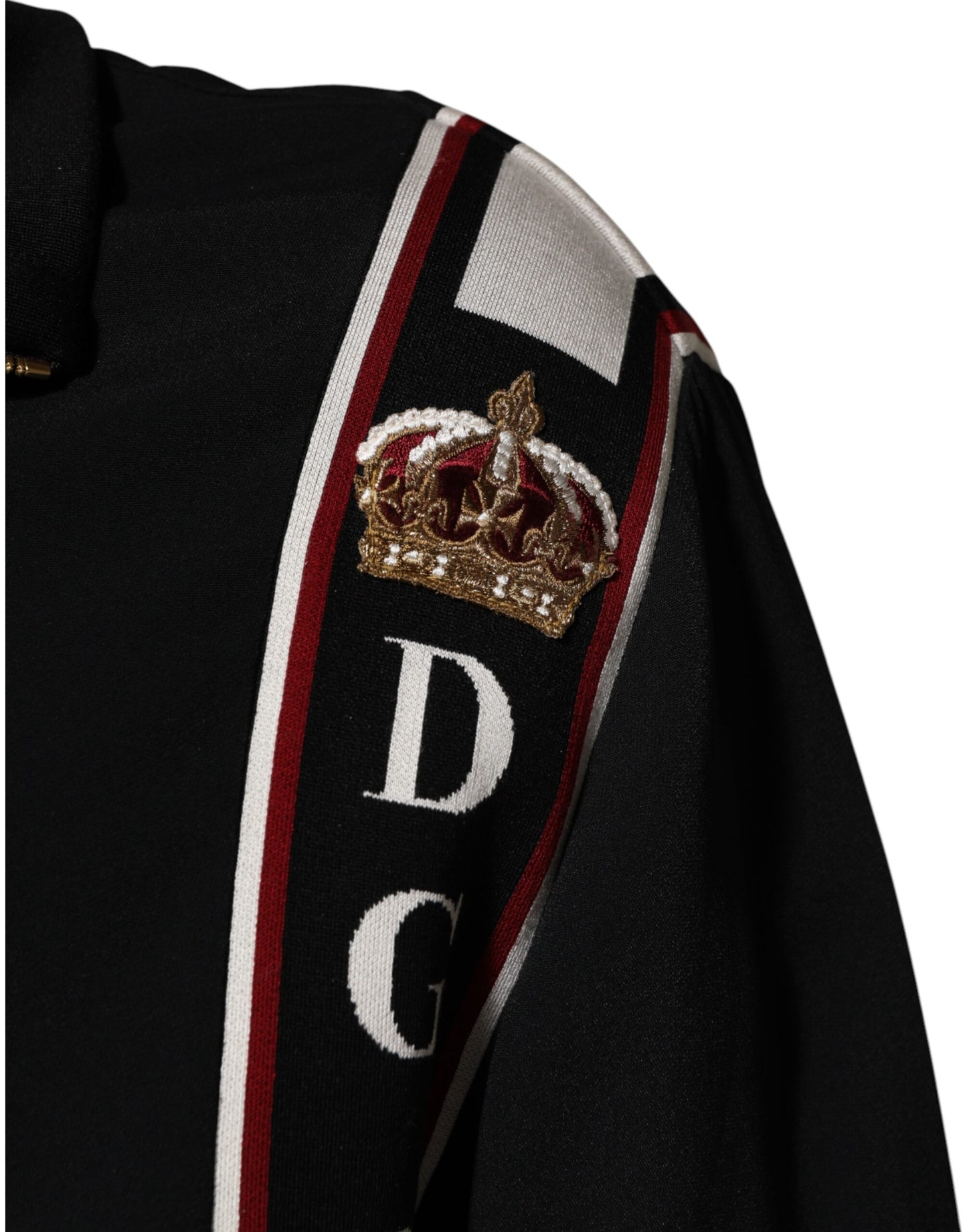 Dolce &amp; Gabbana – Schwarzes DG King-Sweatshirt mit durchgehendem Reißverschluss