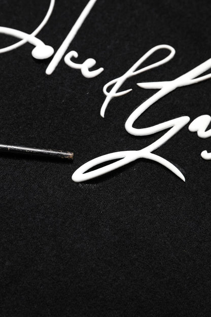 Dolce &amp; Gabbana – Schwarzes Sweatshirt mit Kapuze und Logo-Print