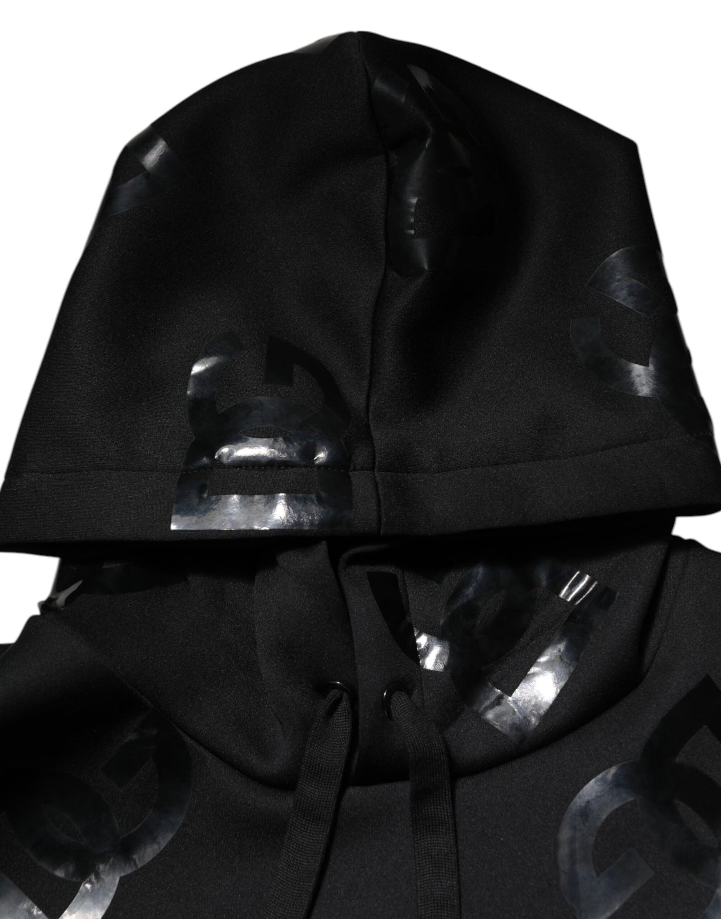 Dolce &amp; Gabbana – Schwarzer Hoodie mit DG-Logo und Metallic-Print
