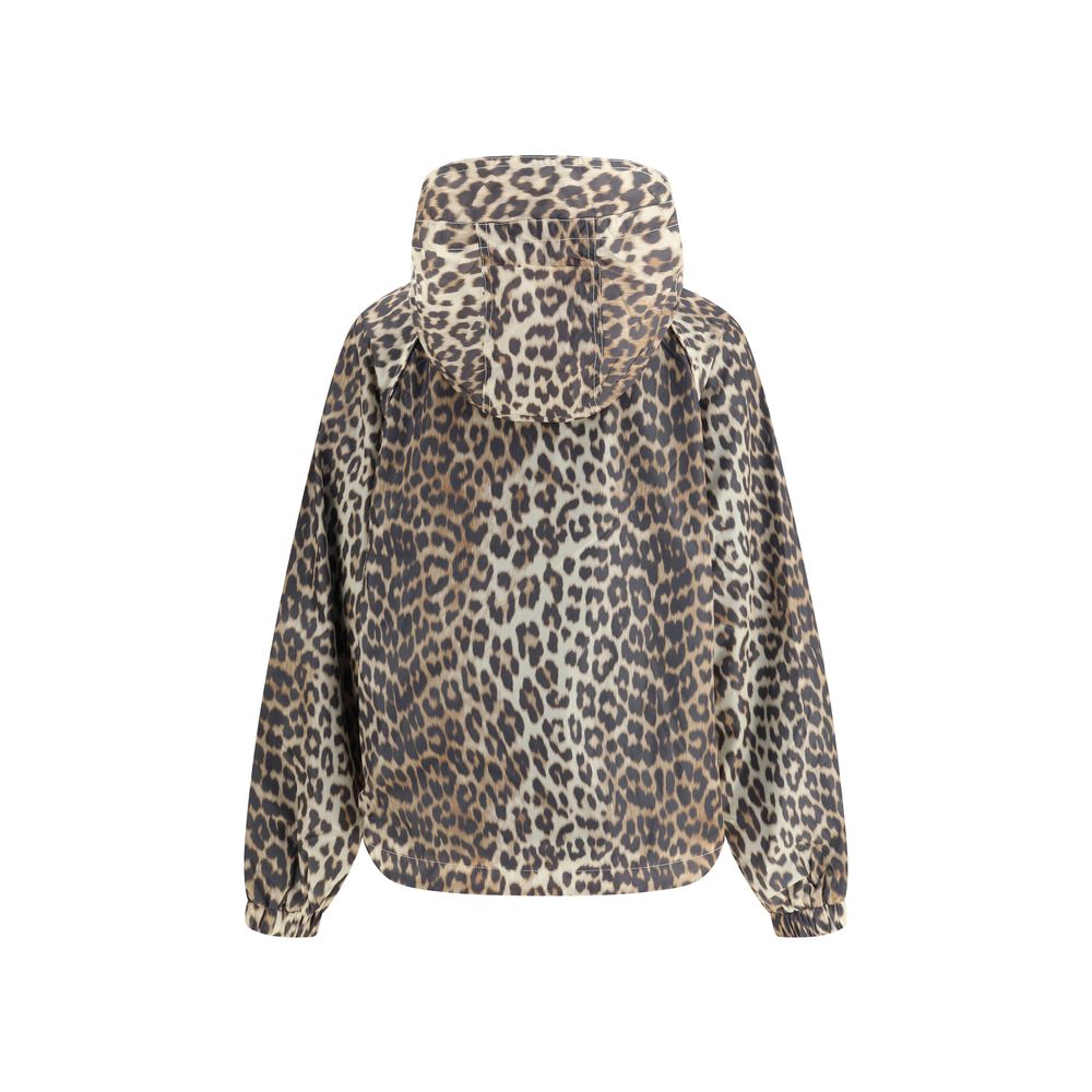 Ganni Leopard Regenmanteljacke