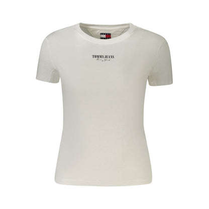 Tommy Hilfiger – Weißes Baumwoll-T-Shirt für Damen