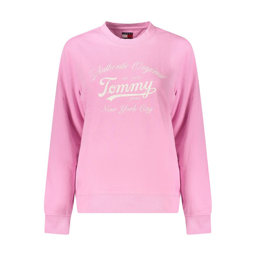 Tommy Hilfiger – Rosafarbener Baumwollpullover für Damen