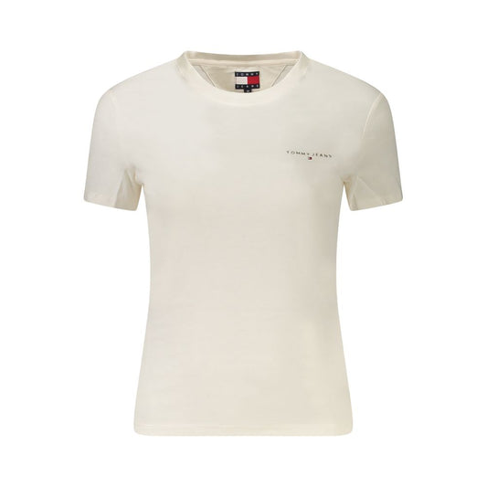 Tommy Hilfiger – Weißes Baumwoll-T-Shirt für Damen