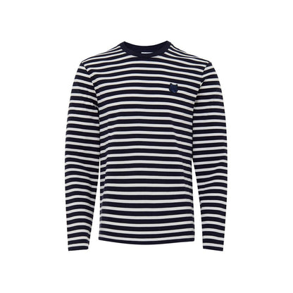 Maison Kitsuné Blue Cotton Long Sleeve T-Shirt