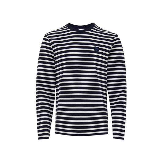 Maison Kitsuné Blue Cotton Long Sleeve T-Shirt