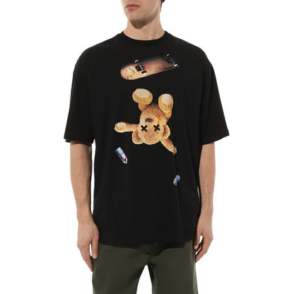 Schwarzes Baumwoll-T-Shirt von Diego Venturino