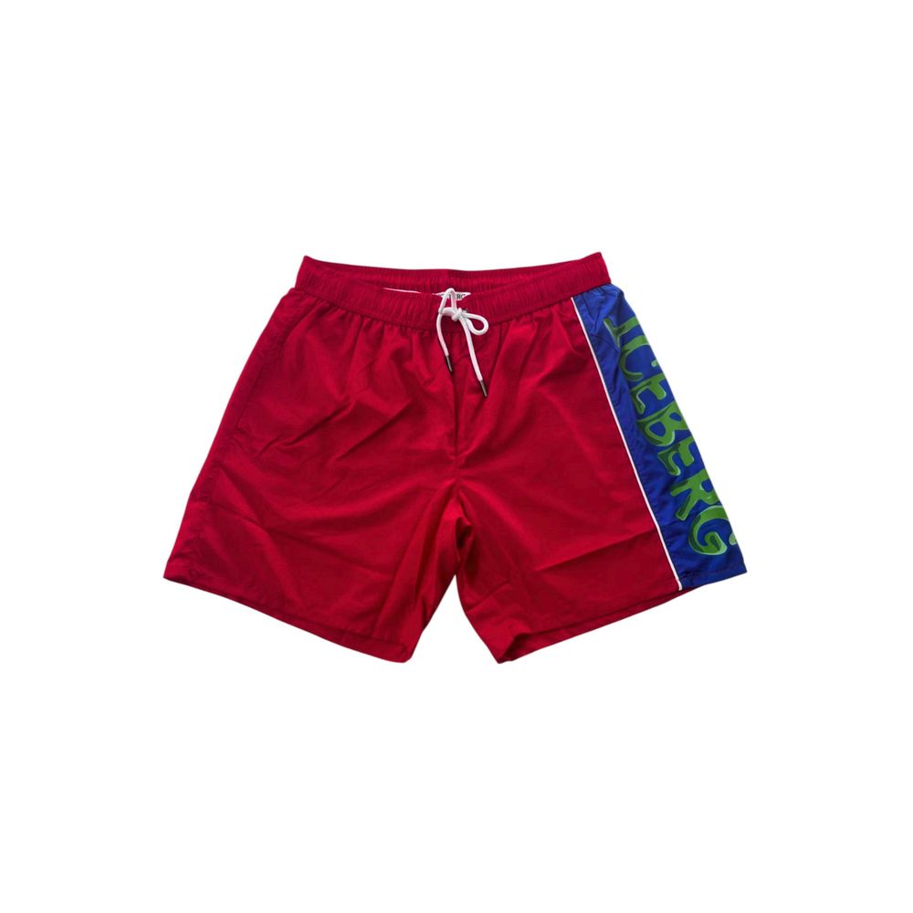 Iceberg Rote Polyester Herren Badeshorts