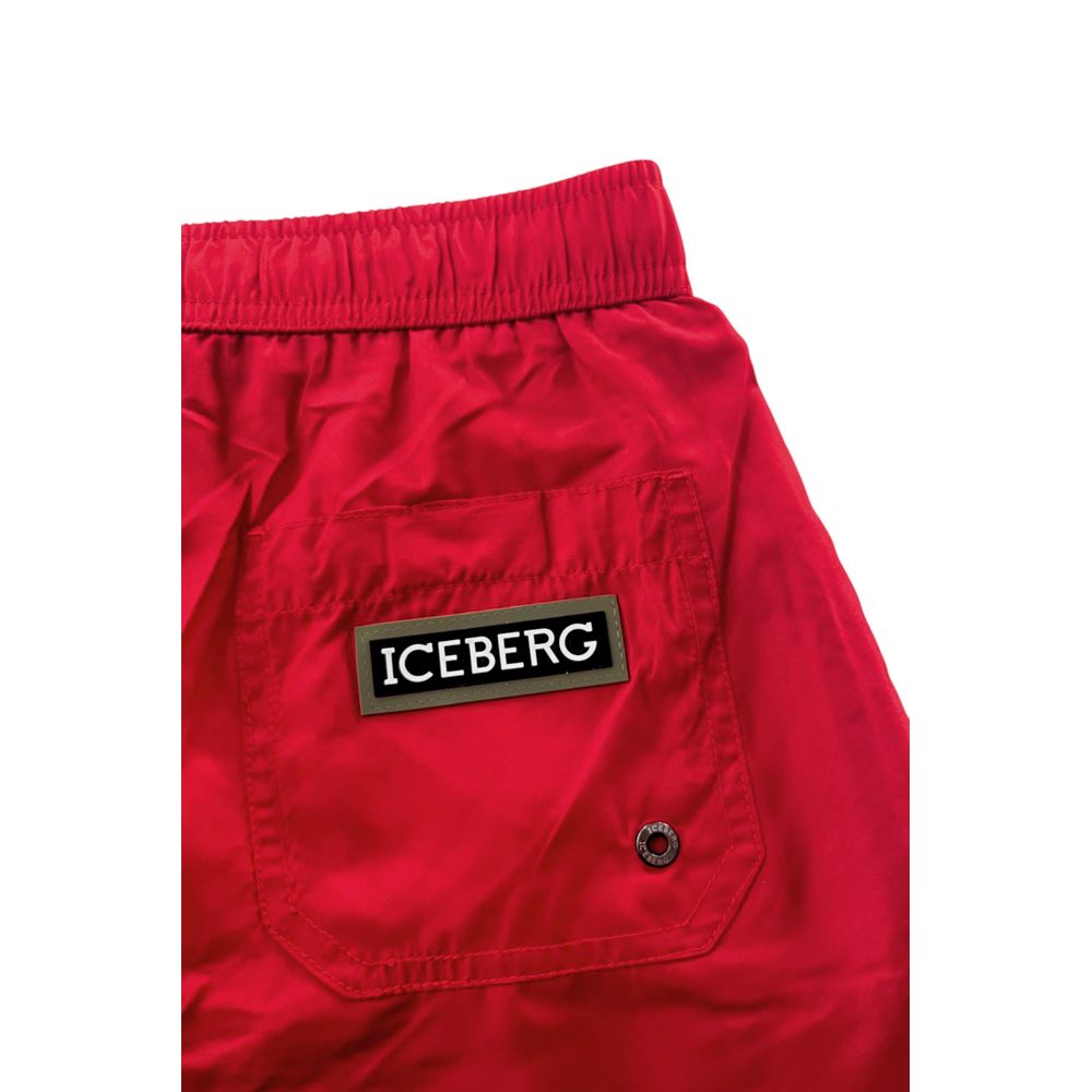 Iceberg Rote Polyester Herren Badeshorts