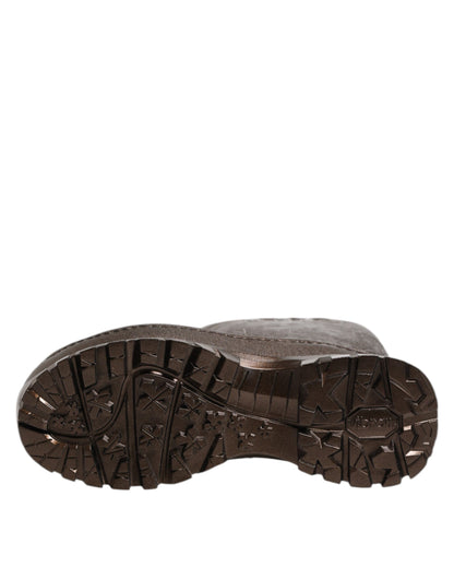 Dolce & Gabbana Metallic Bronze Pull On Rain Boots Shoes