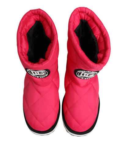 Dolce &amp; Gabbana – Gepolsterte Stiefel mit halbhohem Schaft aus Viskose in Rosa und Weiß