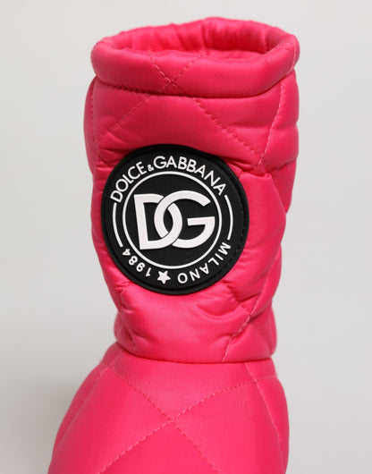 Dolce &amp; Gabbana – Gepolsterte Stiefel mit halbhohem Schaft aus Viskose in Rosa und Weiß