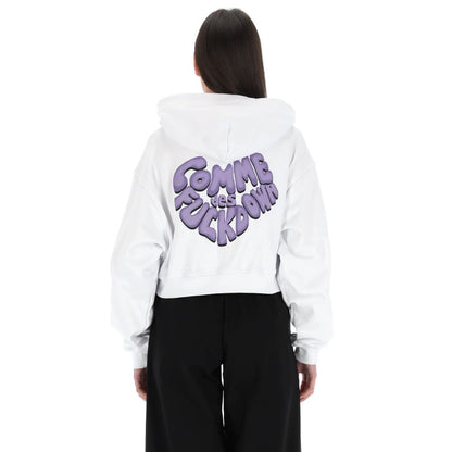 Comme Des Fuckdown Weißes Baumwoll-Sweatshirt für Damen