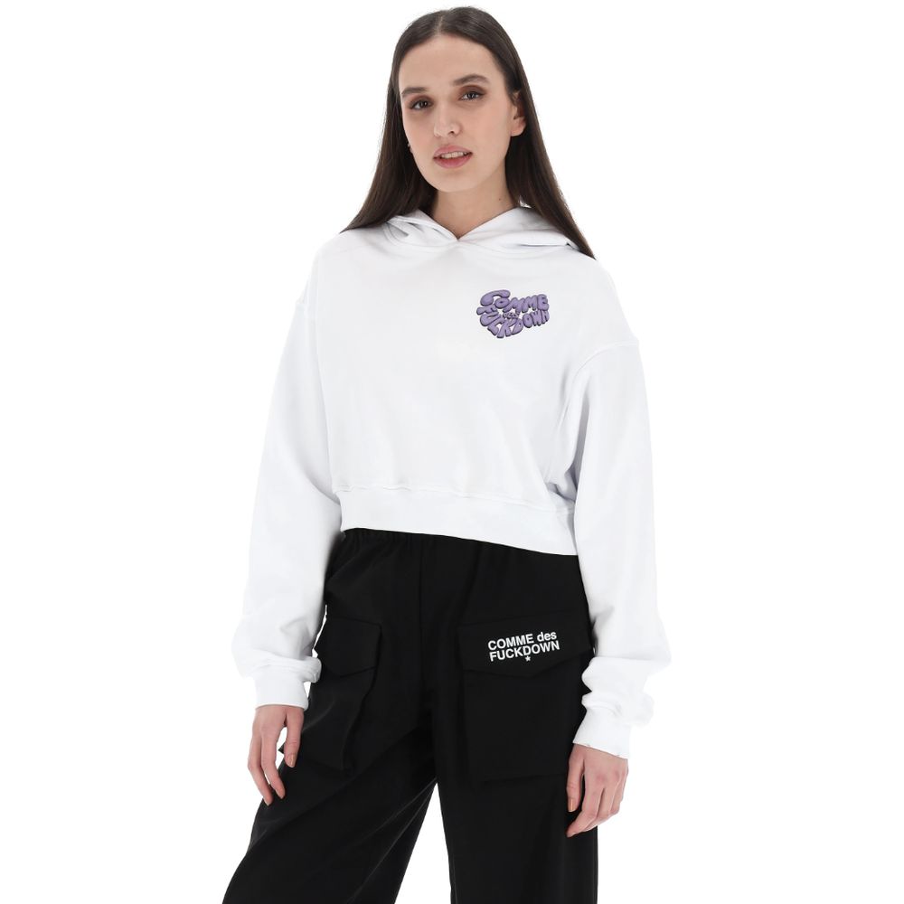 Comme Des Fuckdown Weißes Baumwoll-Sweatshirt für Damen