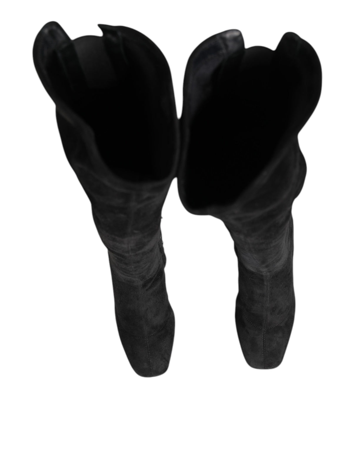 Dolce &amp; Gabbana – Kniehohe Stiefel aus schwarzem Wildleder