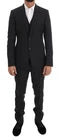 Dolce & Gabbana Gray Patterned Wool 3 Piece Slim Suit