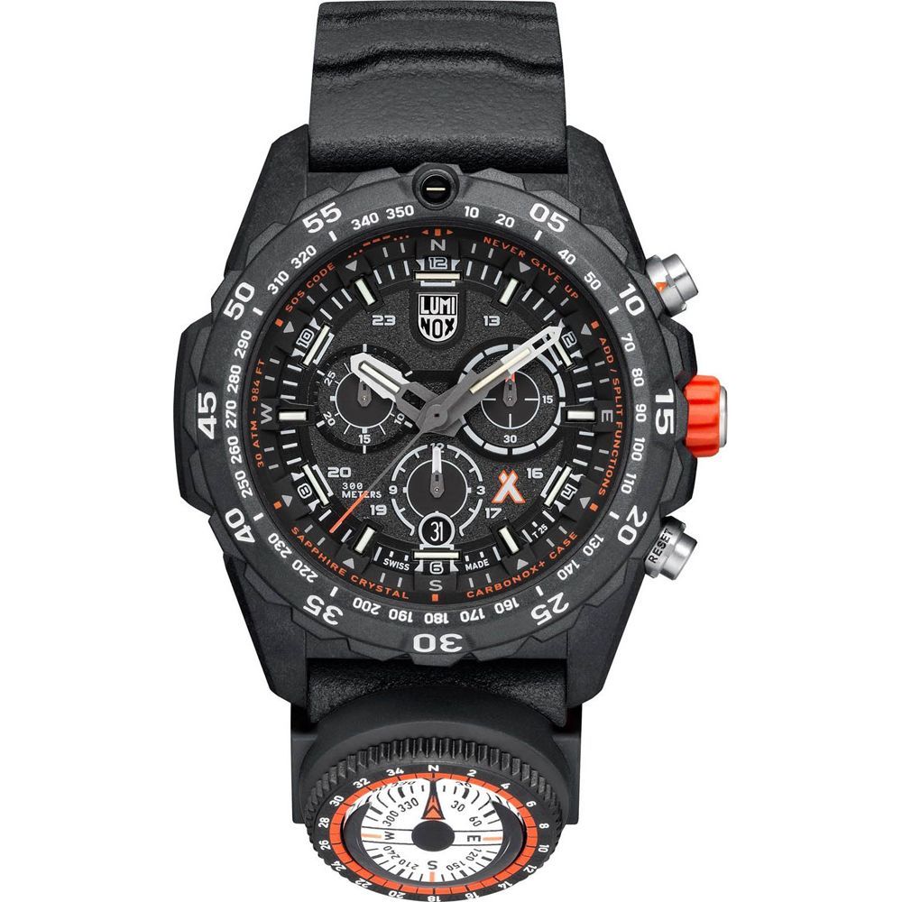 Luminox schwarze Kautschukuhr