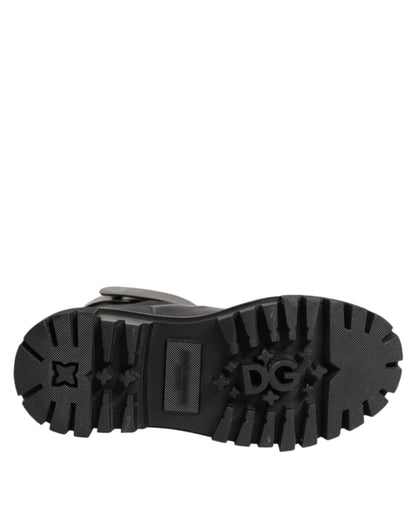 حذاء Dolce &amp; Gabbana أسود ذهبي بشعار DG للمشي لمسافات طويلة