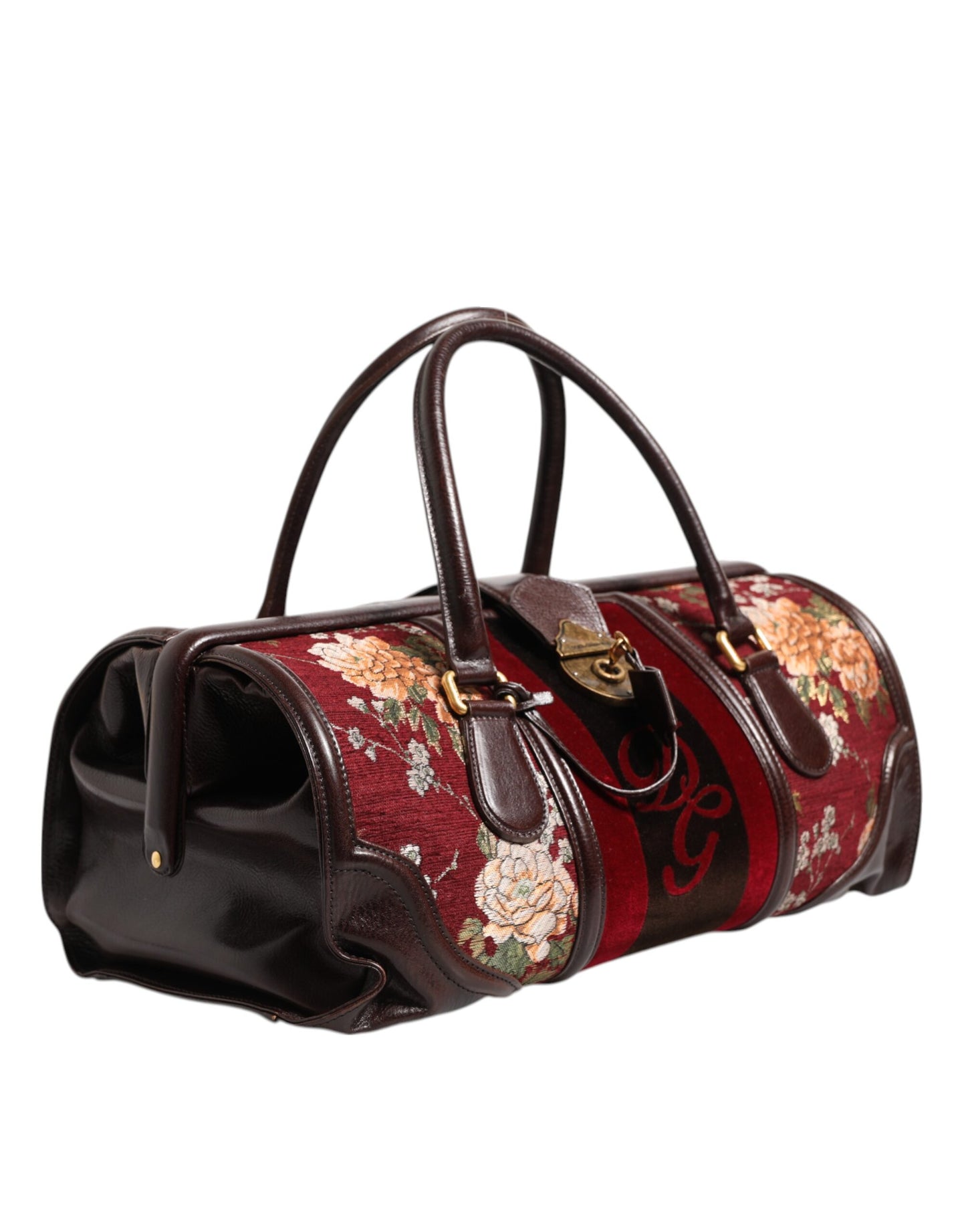 Dolce &amp; Gabbana Reisetasche aus mehrfarbigem Leder-Jacquard-Samt