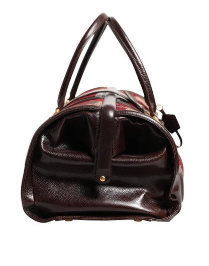 Dolce &amp; Gabbana Reisetasche aus mehrfarbigem Leder-Jacquard-Samt