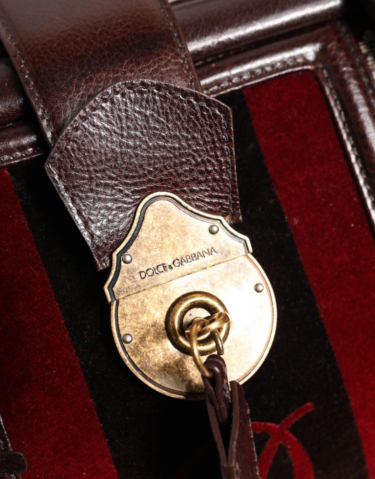 Dolce &amp; Gabbana Reisetasche aus mehrfarbigem Leder-Jacquard-Samt