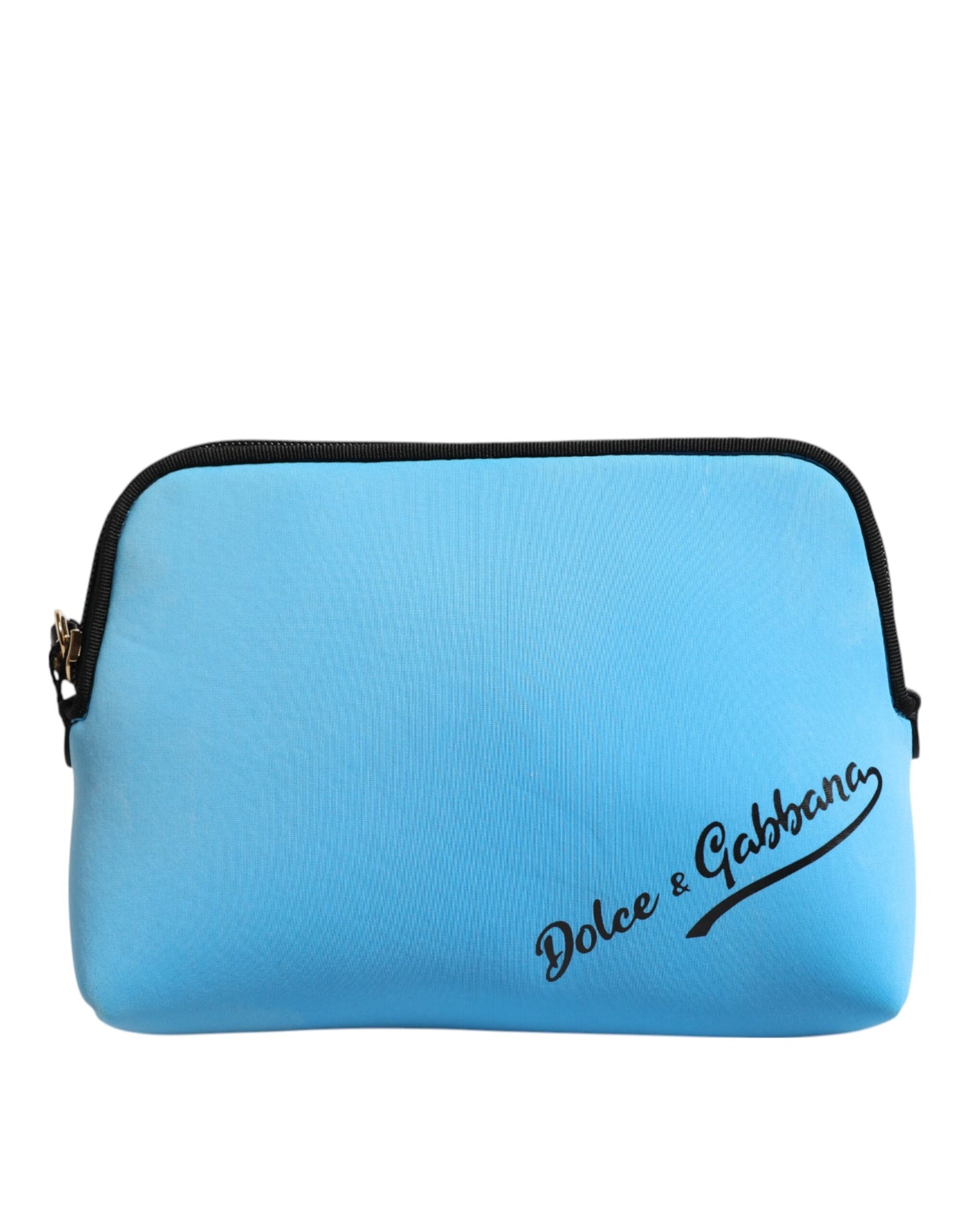 Dolce &amp; Gabbana, blaue Clutch aus Nylon mit DG-Logo-Print und Reißverschluss