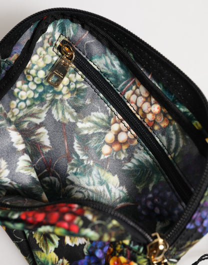 Dolce &amp; Gabbana – Clutch mit Logo-Schild und mehrfarbigem Traubenprint