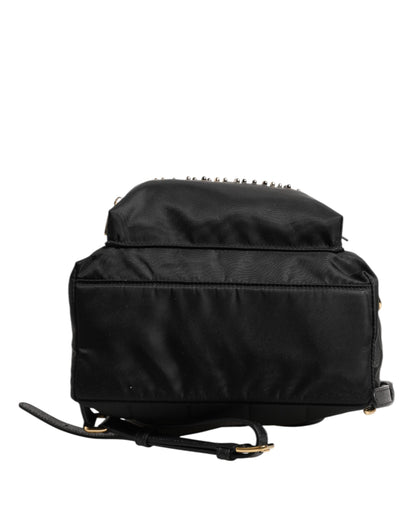 Dolce &amp; Gabbana – Rucksacktasche „VULCANO“ aus schwarzem Nylon mit Verzierung #DGFAMILY