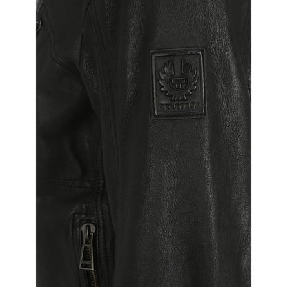 Belstaff Schwarzes Lammfell Ovis Aries Aries Bekleidung