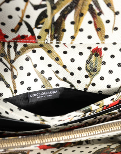 Dolce &amp; Gabbana – Dreifach gefaltete Kartenhülle aus schwarzem Leder mit Logo-Plakette