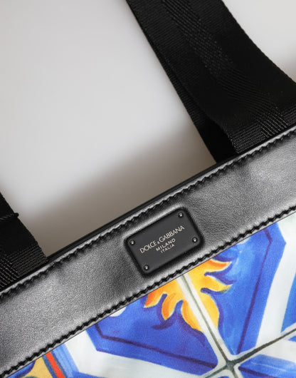 Dolce &amp; Gabbana Mehrfarbige Maiolica-Print-Tragetasche mit Schultergurt
