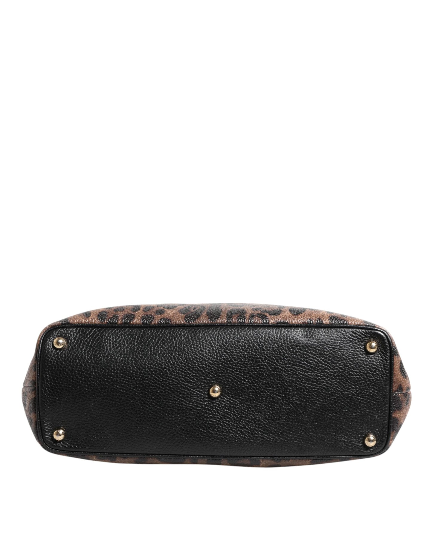 Dolce &amp; Gabbana – Tragetasche aus braunem Leoparden-GLAM-Leder mit Logo-Plakette
