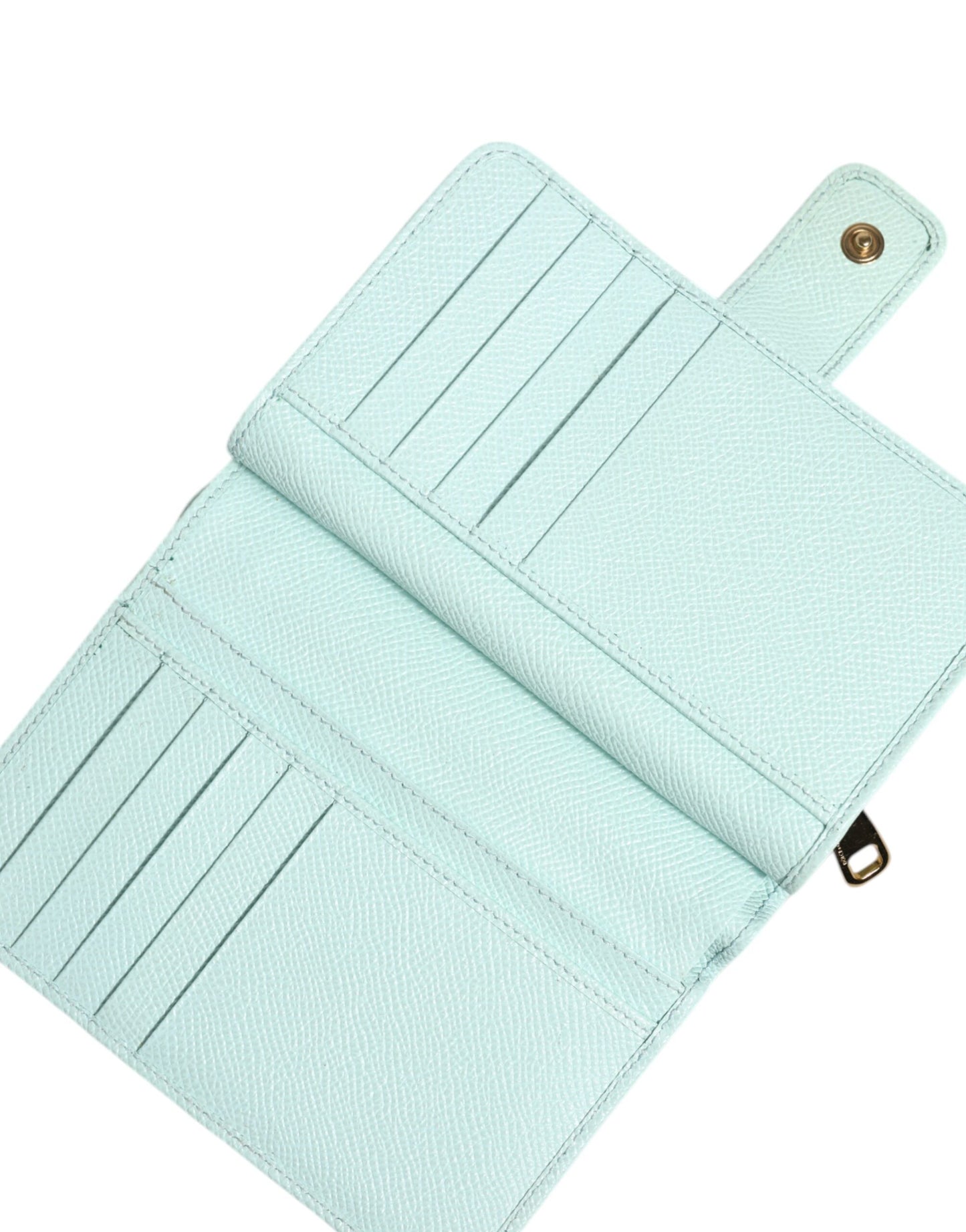 Dolce &amp; Gabbana – Mintgrüne, zweifach faltbare Continental-Clutch aus Leder