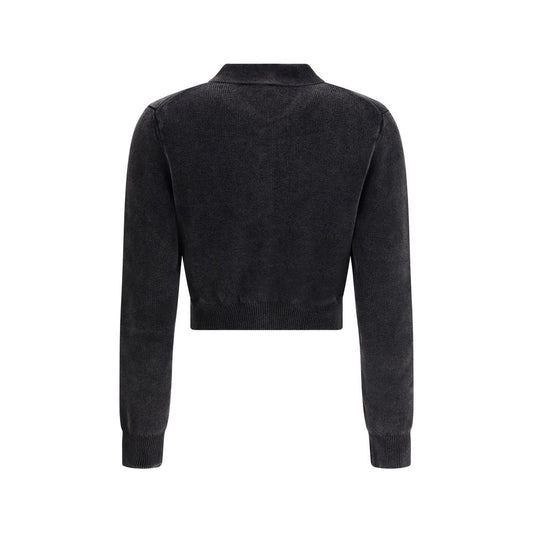Schwarze Baumwoll-Strickjacke von Alexander Wang
