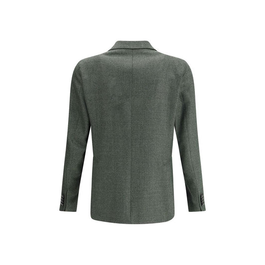 Tagliatore Blazer aus grünem Fleece-Wollstoff