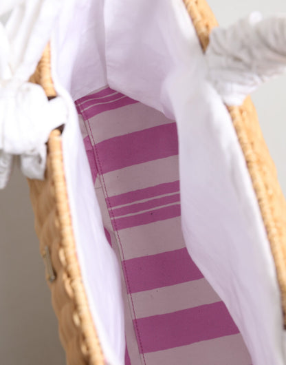 Dolce &amp; Gabbana Beige Fiber Gemüsekorb Handtasche Tote