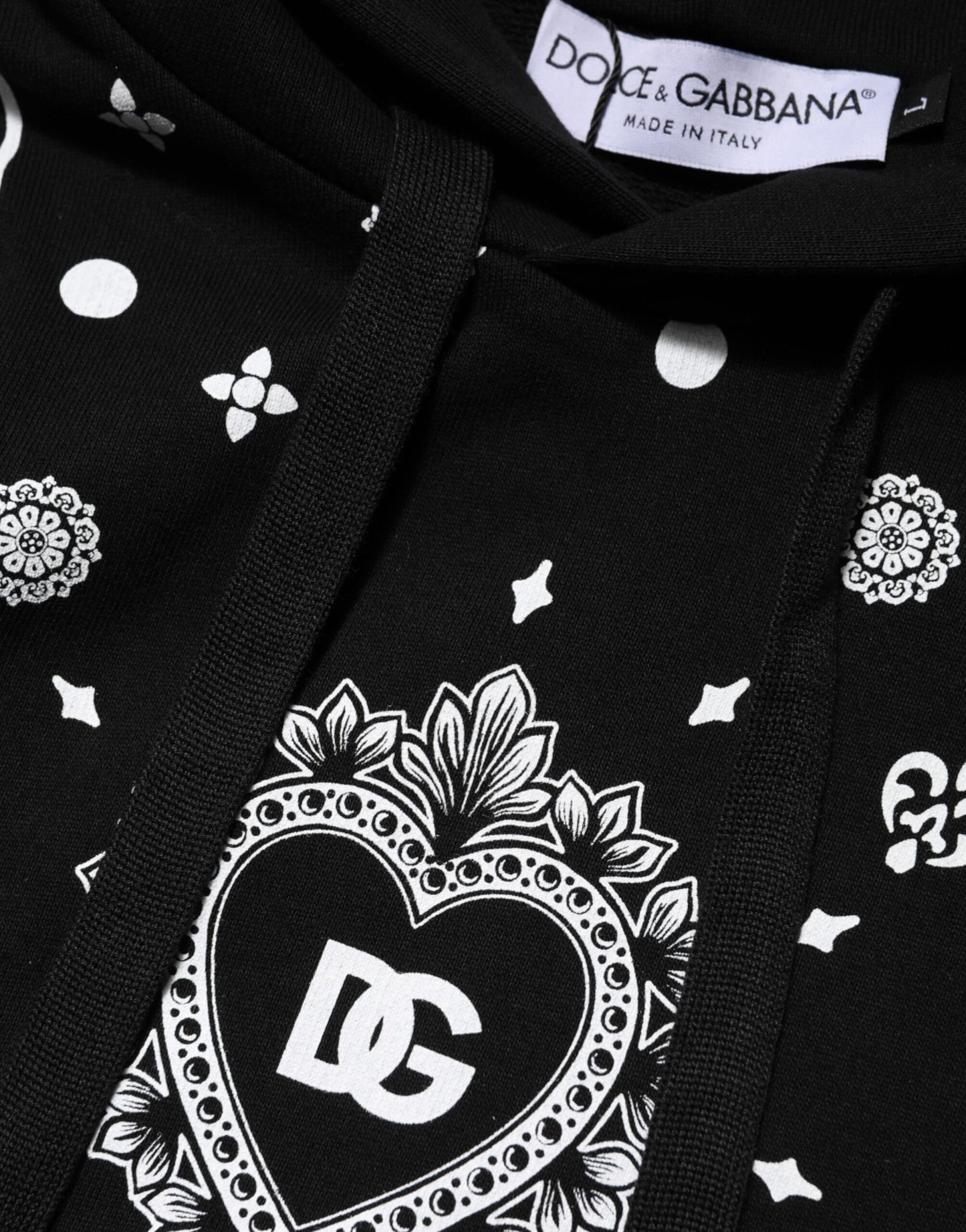 Dolce &amp; Gabbana Schwarzer Bandana-Kapuzenpullover für Herren