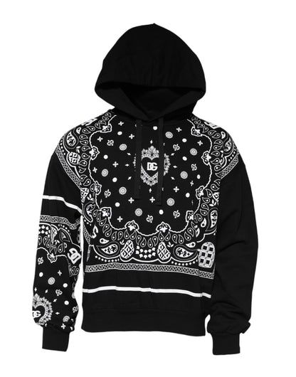 Dolce &amp; Gabbana Schwarzer Bandana-Kapuzenpullover für Herren