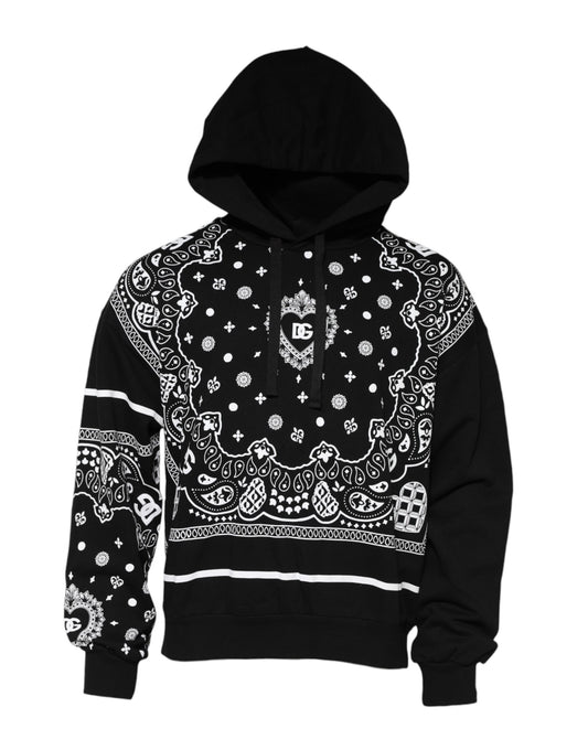 Dolce &amp; Gabbana Schwarzer Bandana-Kapuzenpullover für Herren