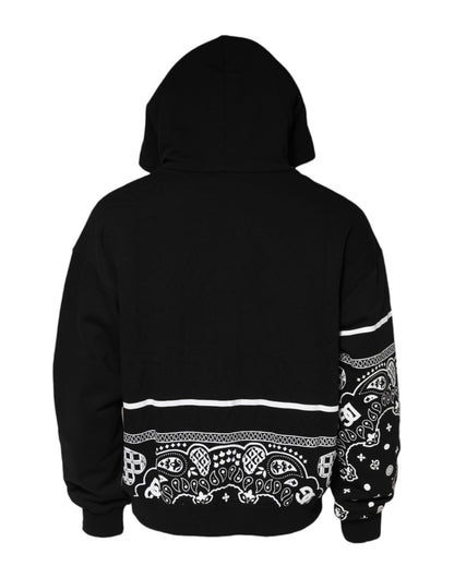 Dolce &amp; Gabbana Schwarzer Bandana-Kapuzenpullover für Herren
