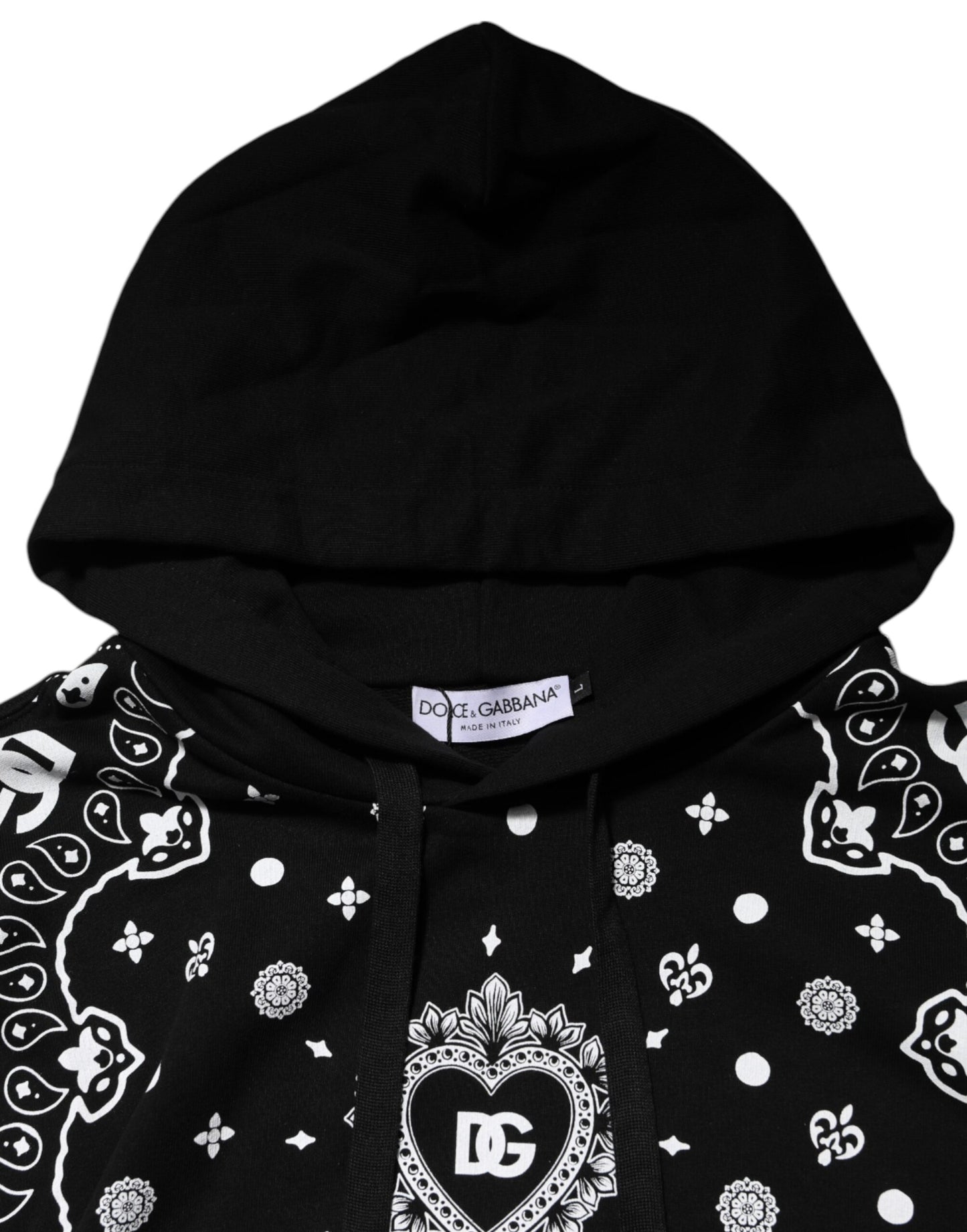Dolce &amp; Gabbana Schwarzer Bandana-Kapuzenpullover für Herren