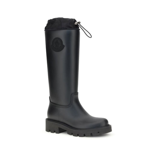 Moncler Schwarze PVC-Regenstiefel