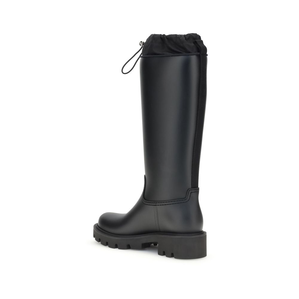 Moncler Schwarze PVC-Regenstiefel